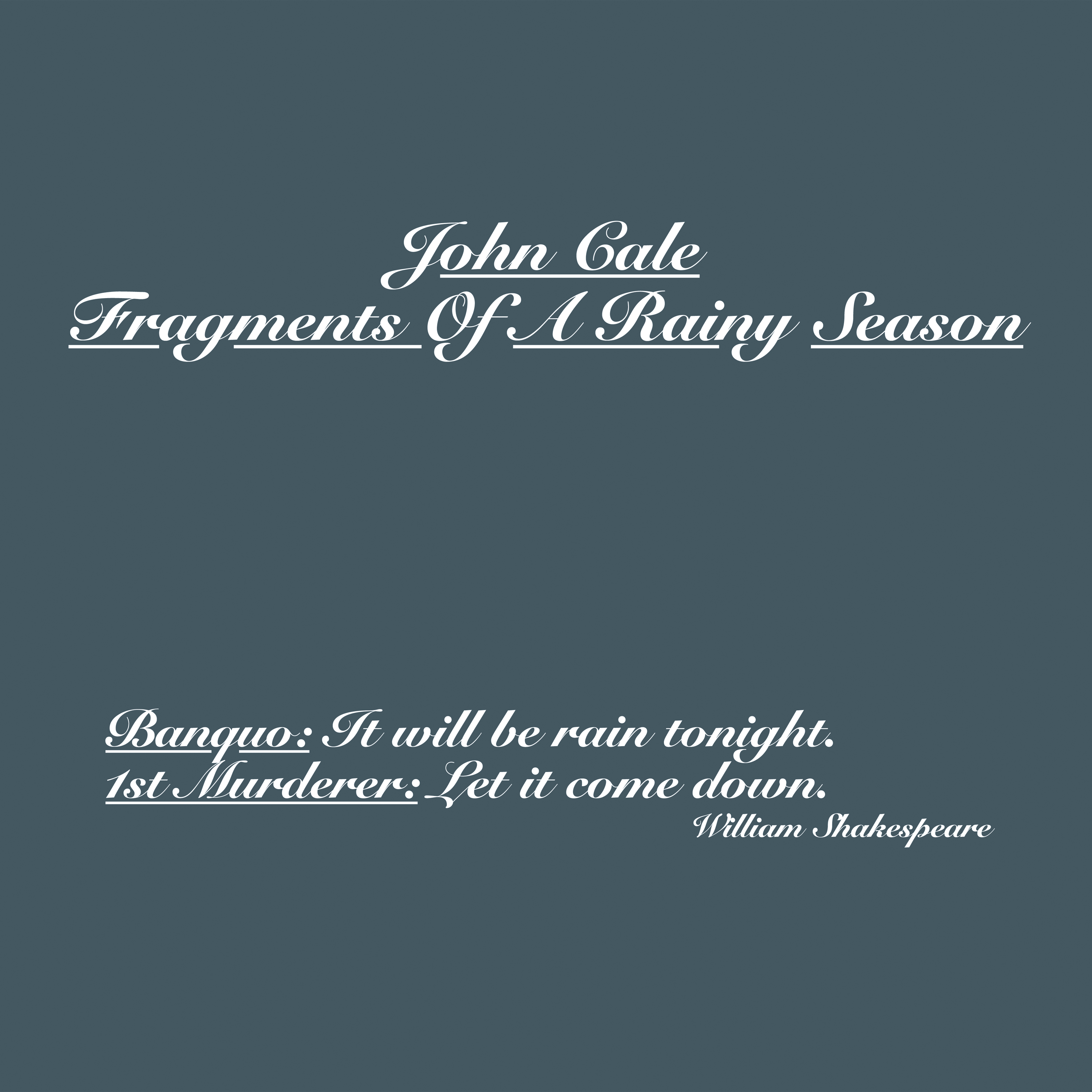 JOHN CALE - FRAGMENTS OF A RAINY SEASON (Vinyl)